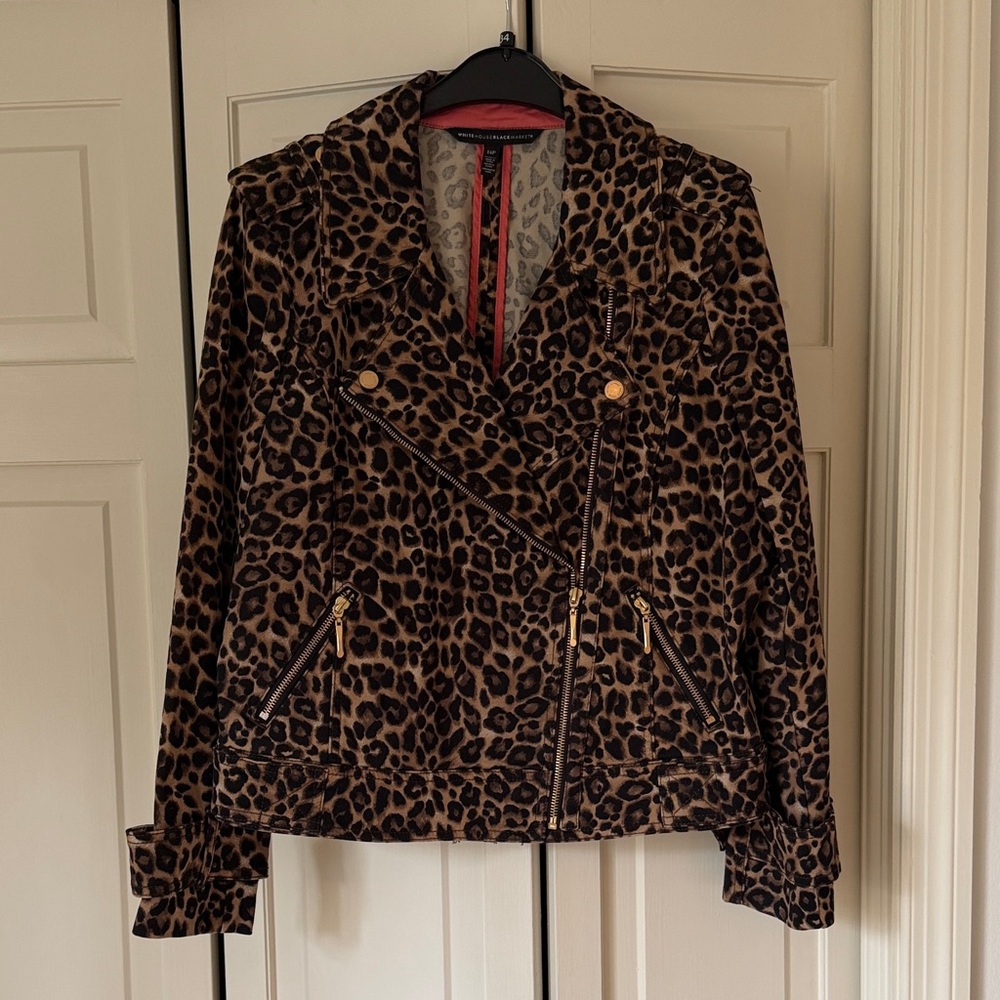 White House Black Market Leopard Print Jacket